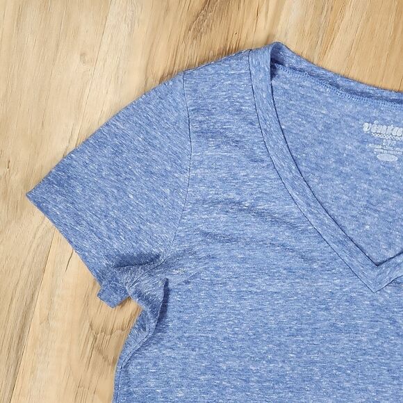 🐞Old Navy Blueish Purple Vneck Short Sleeve Top Small - Picture 4 of 7